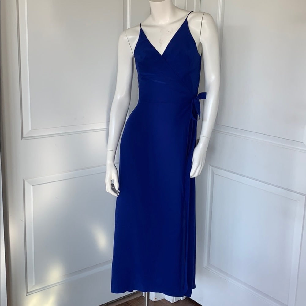 NWT Amanda Uprichard Royal Blue Wrap Maxi M - Picture 5 of 13